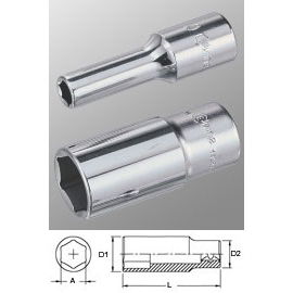 Genius Tools 427809 1/2"-os 6 lapú dugókulcs fej, hosszított kivitel, 9 mm termék fő termékképe