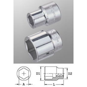 Genius Tools 625226 3/4"-os 6 lapú dugókulcs fej, 26 mm termék fő termékképe