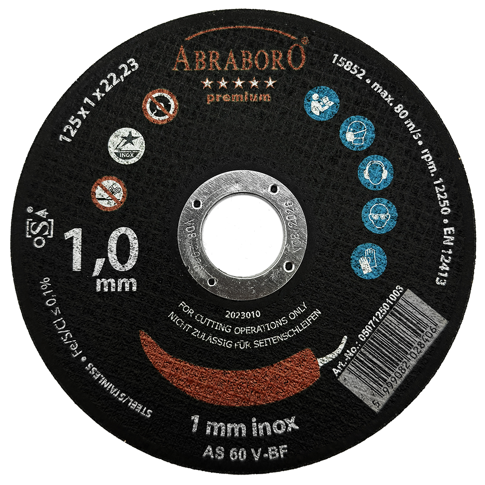 Abraboro 125 x 1.0 x 22 mm CHILI INOX Premium fémvágó korong, 25 db/csomag termék fő termékképe