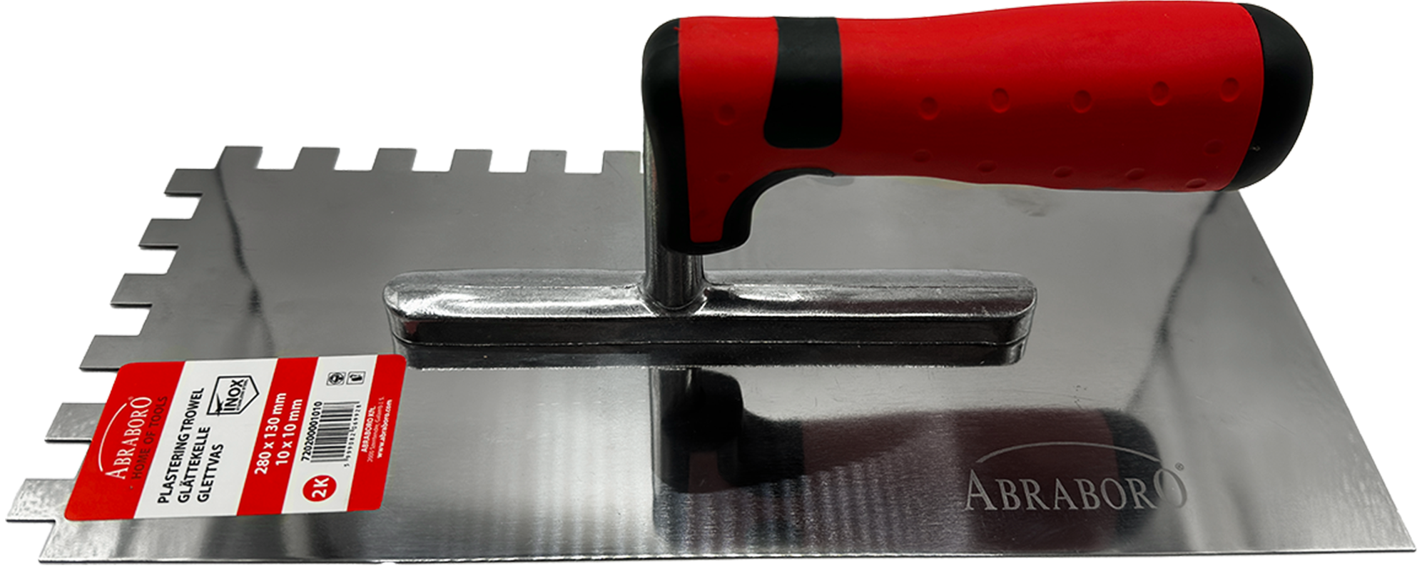 Abraboro INOX fogazott glettelő, 280 x 130 mm, 8 x 8 mm, 8 db/csomag termék fő termékképe