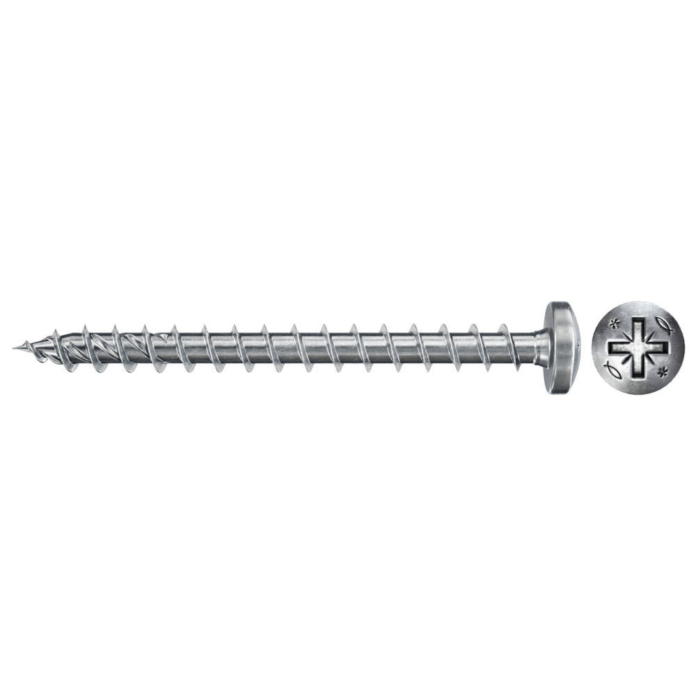 Fischer FPF II PZF 6.0 x 70 BC 50 lencsefejű, kékre horganyzott végigmenetes forgácslapcsavar, PZ behajtással, 50 db/csomag termék fő termékképe