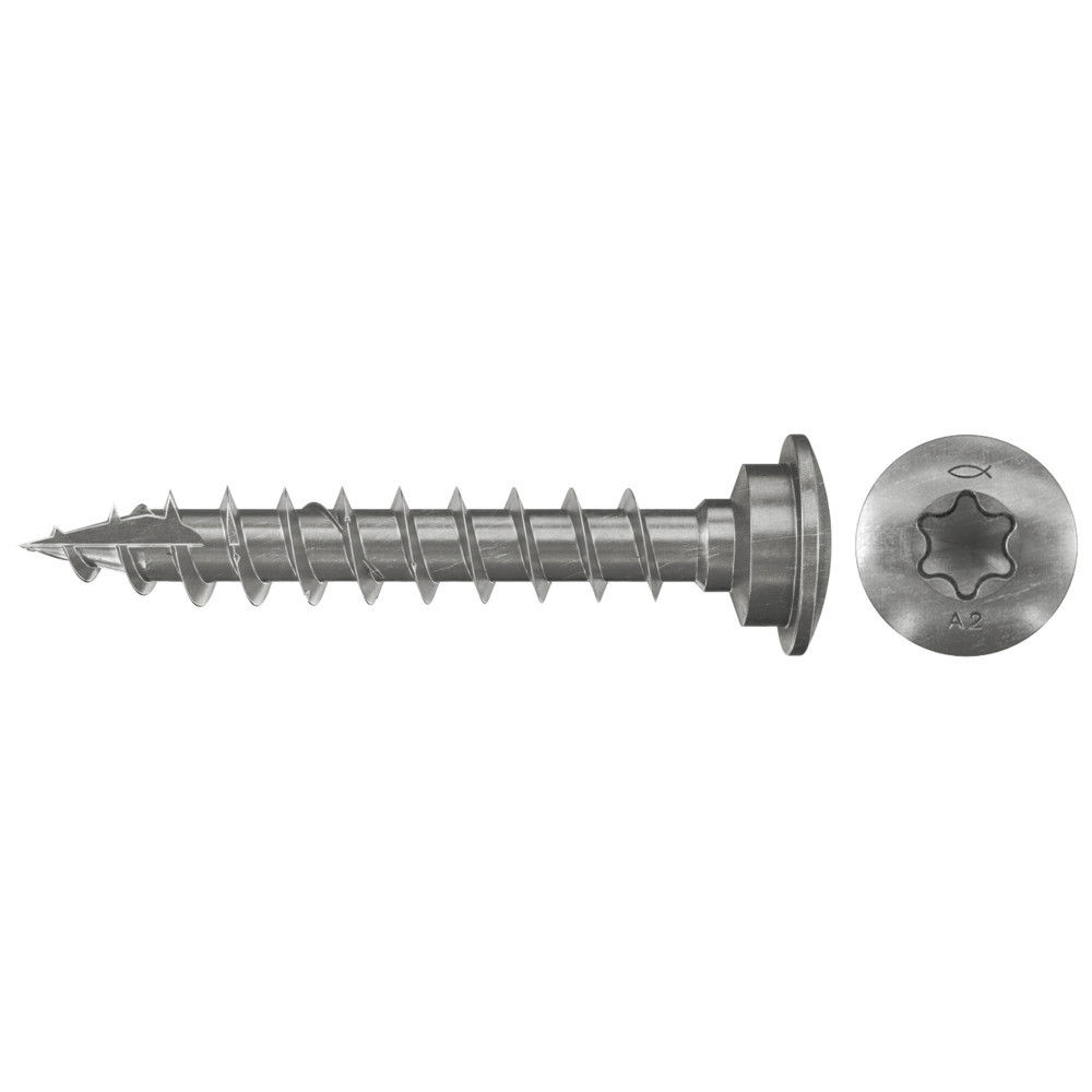 Fischer FJS-LT 7.0 x 40 A2F 50 speciális központosító hengeres fejű, A2 korrózióálló, végigmenetes oszlop csavar, TX behajtással, 50 db/csomag termék fő termékképe