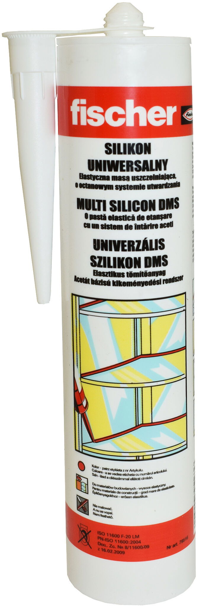 Fischer DMS TP univerzális szilikon (H), áttetsző, 280 ml termék fő termékképe