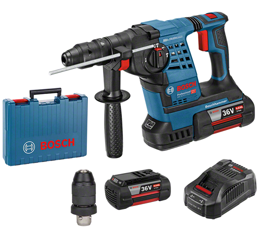 Bosch GBH 36 VF-LI Plus akkus SDS-plus fúró-vésőkalapács (2 x 4.0 Ah Li-ion akkuval, műhelykofferben) termék fő termékképe