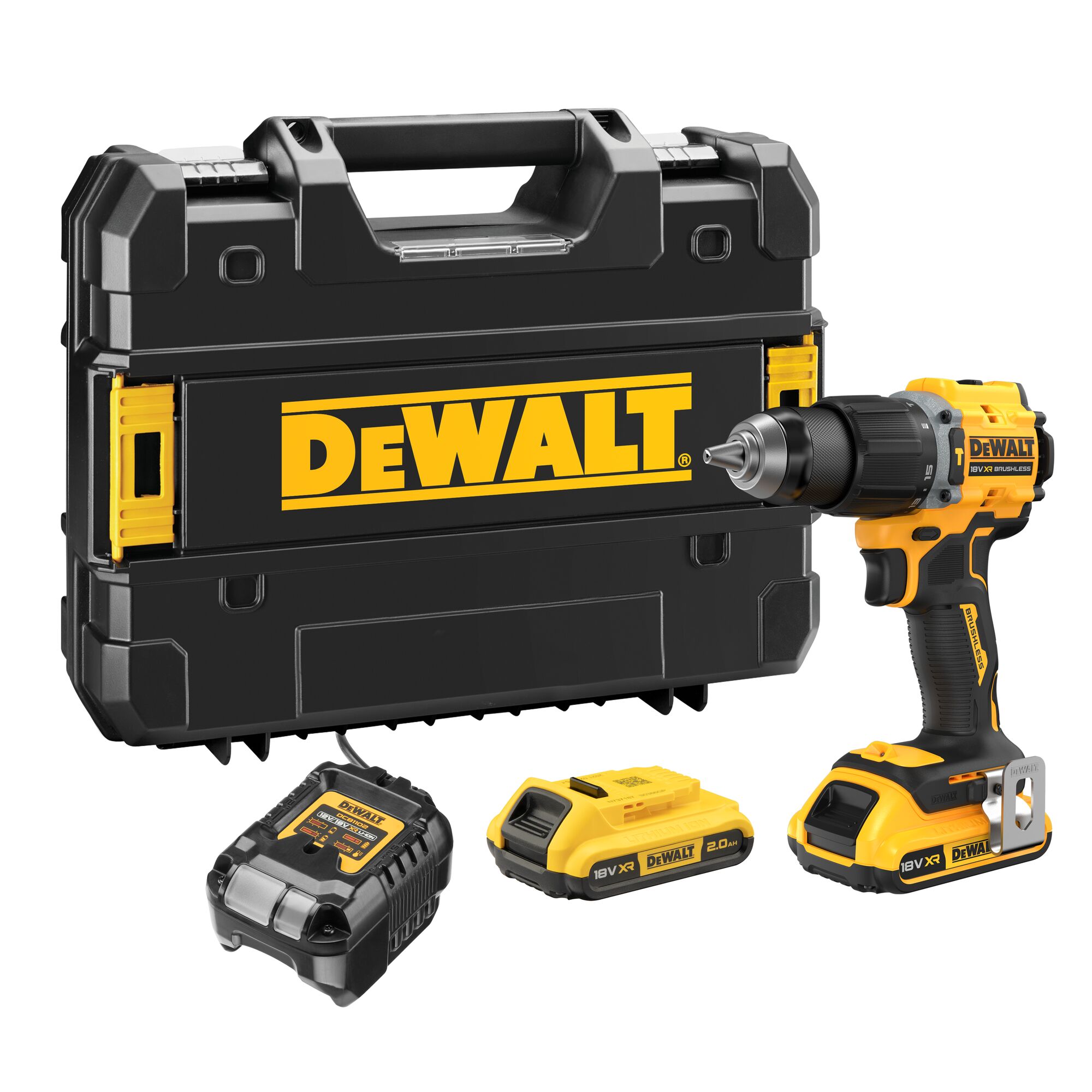 Dewalt DCD799D2T akkus ütvefúró-csavarozó (2 x 2.0 Ah Li-ion akkuval, TSTAK kofferben) termék fő termékképe